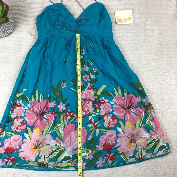 NWT Dress Energie summer floral girls sz M blue - Picture 3 of 7